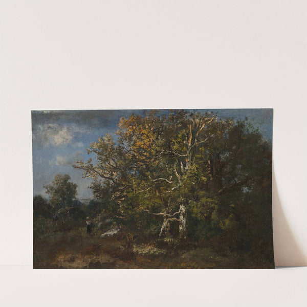 Paysanne dans la forêt d'automne by Narcisse-Virgile Diaz de La Peña