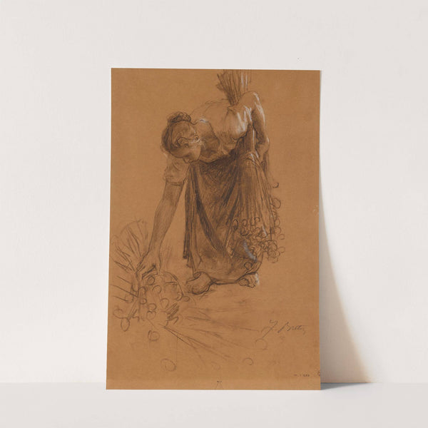 Paysanne ramassant une gerbe d’œillettes (1895-1896) by Jules Breton