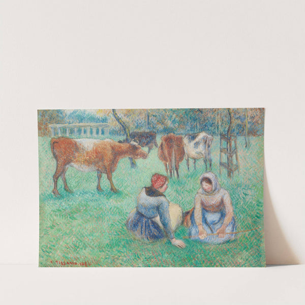 Paysannes assises gardant des vaches (1886) by Camille Pissarro