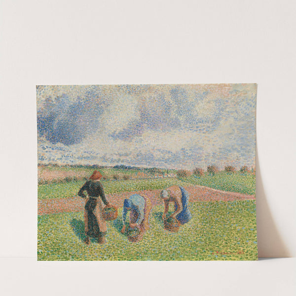 Paysannes Ramassant Des Herbes, Éragny (1886) by Camille Pissarro