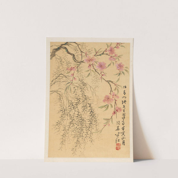 Peach Blossoms and Willows by Okada Hankō