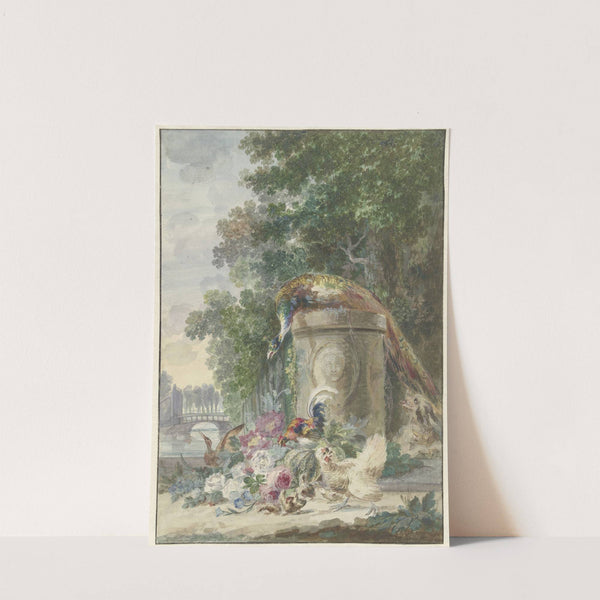 Peacock and Poultry in a Park, Chased by a Dog by Arie Lamme