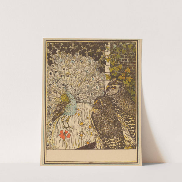 Peacock And Two Owls by Theo van Hoytema