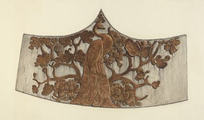 Peacock Stern Carving