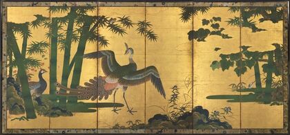 Peacocks and Bamboo (late 1500s)
