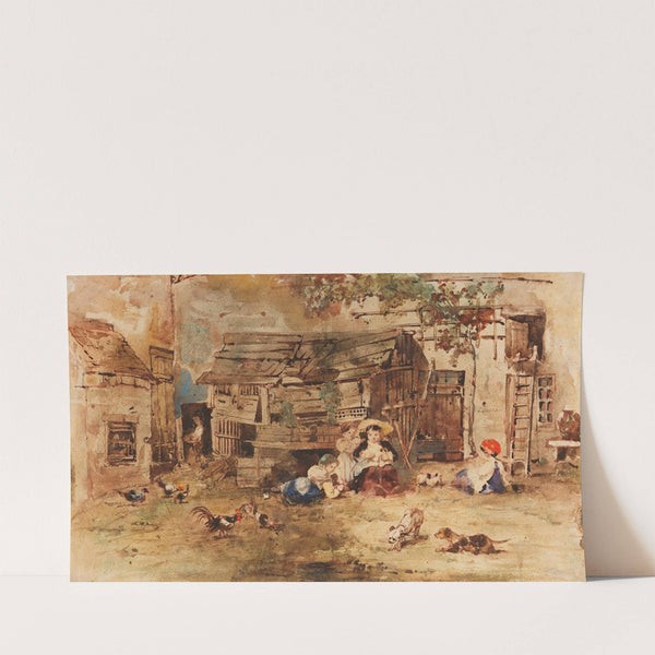 Peasant Children in Barbizon (1845) by Émile Aubert Lessore