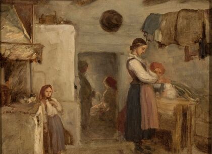 Peasant cottage interior