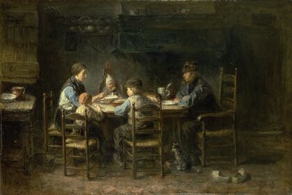 Peasant family at the table