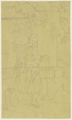 Peasant girl at a well