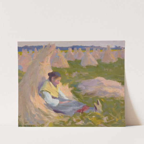 Peasant Girl Seated on Shocks of Grain by Eanger Irving Couse