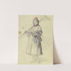 Peasant girl with rake. by Jakob Becker