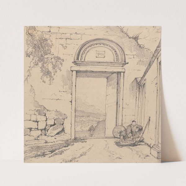 Peasant Seated by a Doorway (1842) by George Chinnery