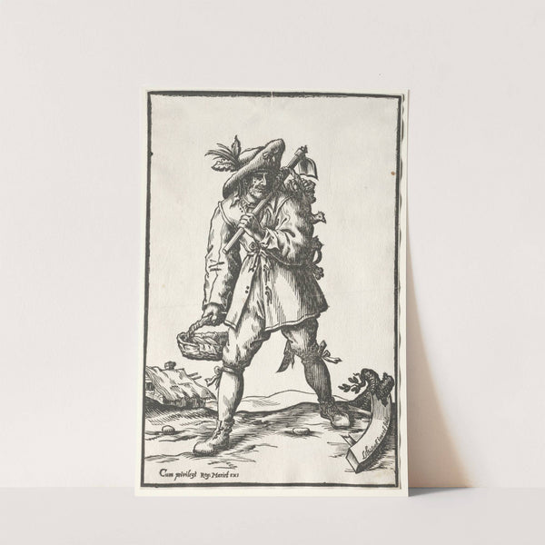 Peasant with Hoe, Basket and Hen by Ludolph Büsinck
