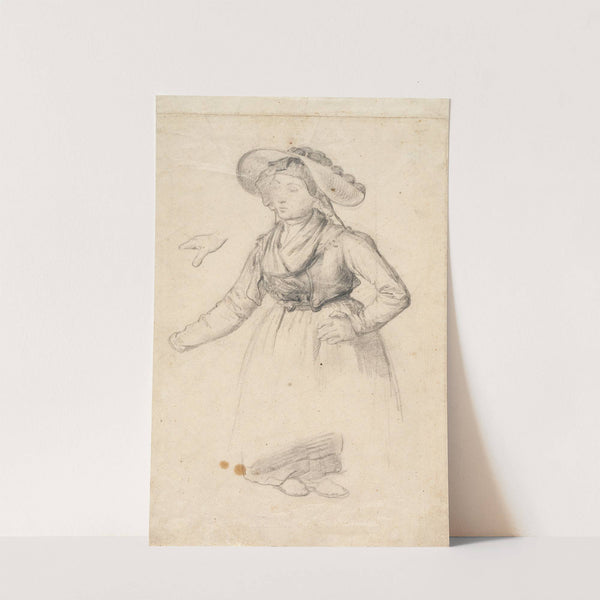 Peasant woman from Kinzigtal (Gutach) with bobble hat and nap bonnet by Johann Baptist Kirner