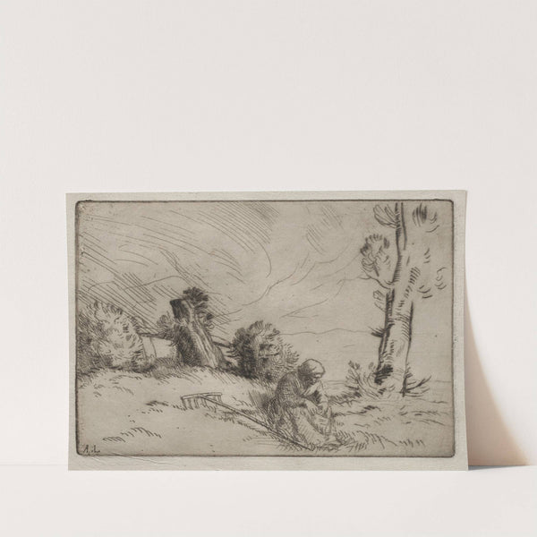 Peasant Woman Seated near a Hedge (c. 1857–1911) by Alphonse Legros