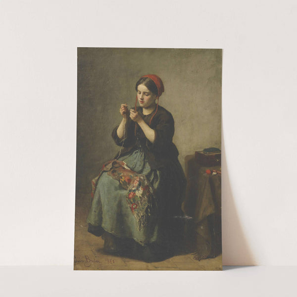 Peasant woman threading a needle (1861) by Jules Breton