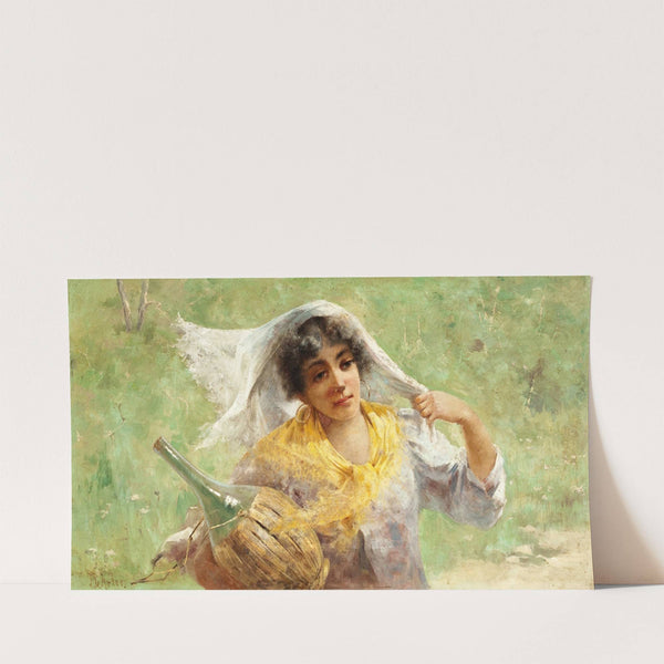 Peasant Woman with Chianti Bottle (circa 1890) by J. Charles Arter