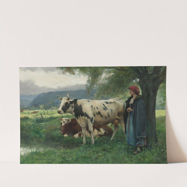 Peasant woman with cows by Julien Dupré