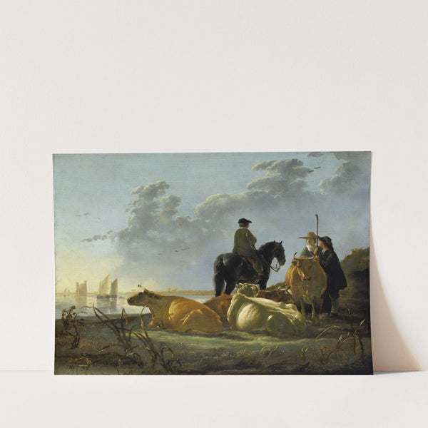Peasants and Cattle by the River Merwede (c. 1658 - 1660) by Aelbert Cuyp