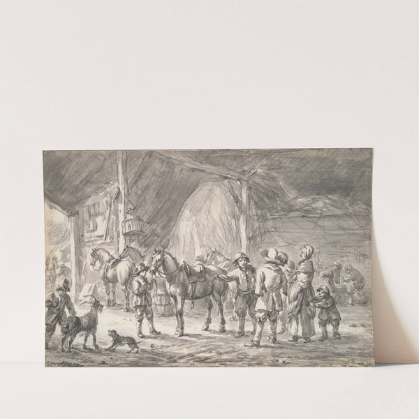Peasants and Horses in a Stable by Barent Gael