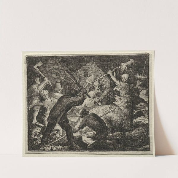 Peasants Attack the Bear (1650–1675) by Allaert van Everdingen