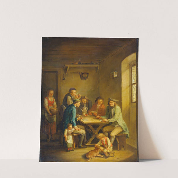 Peasants Playing Cards by Johann Andreas Herrlein