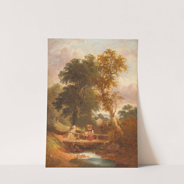 Peasants walking by a stream by Joseph Horlor