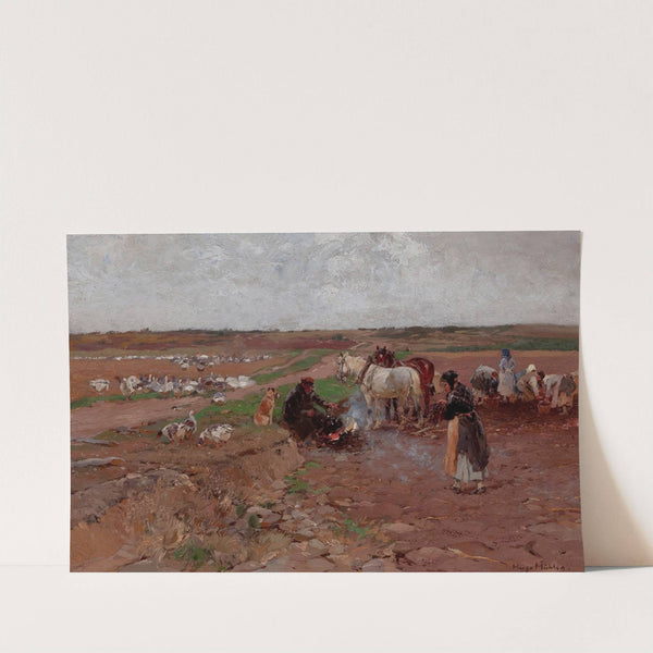 Peasants with Horses by Hugo Mühlig