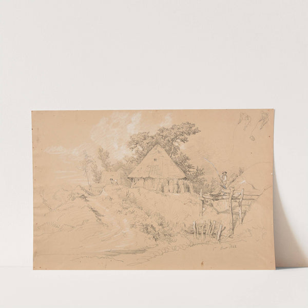 Pêcheur et cabane by Jacques-Raymond Brascassat