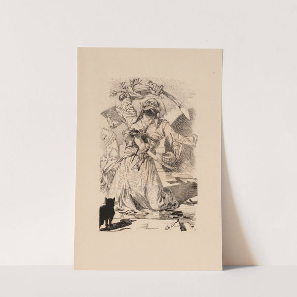 Pécopin attaquant un géant by Eugène Grasset