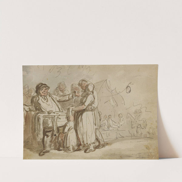 Peddler at village fair by Thomas Rowlandson