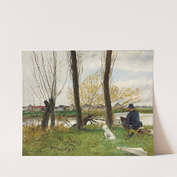 Peintre Au Bord D'une Rivière by Norbert Goeneutte