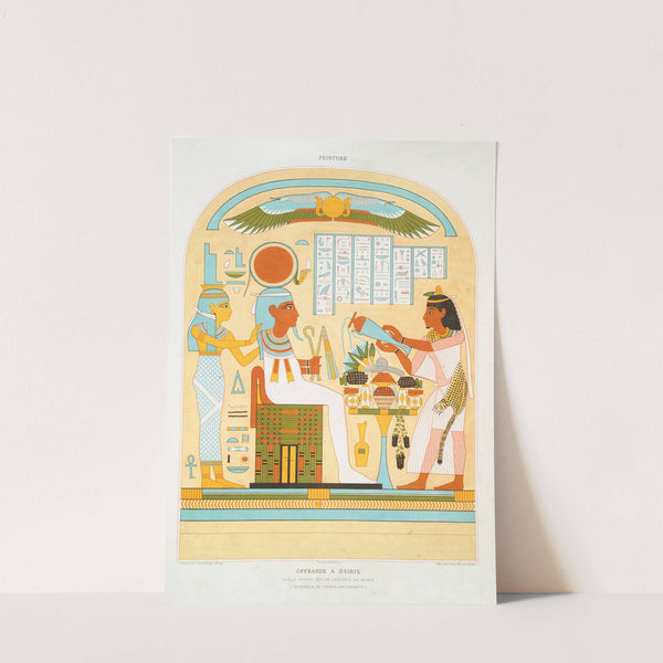 Peinture; offrande à Osiris ; stèle peinte sur un cercueil de momie (nécropole de Thèbes - XXe. dynastie) by Émile Prisse d'Avennes
