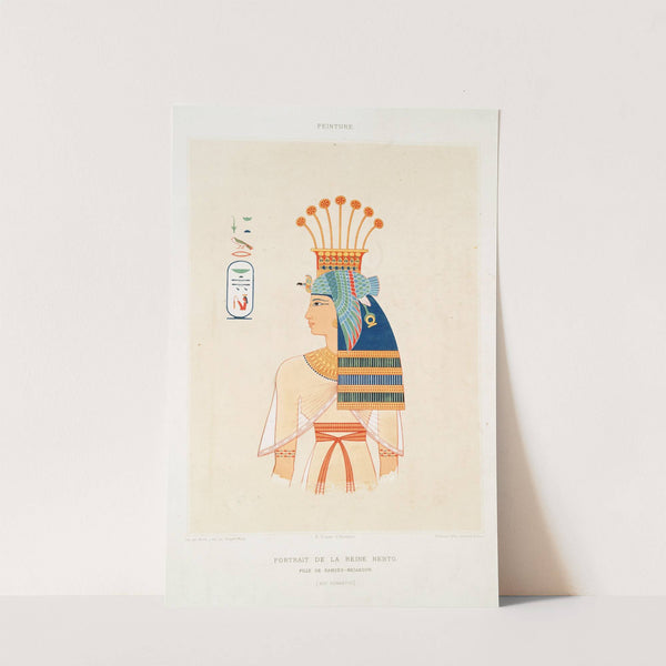 Peinture; portrait de la reine Nebto, fille de Ramsès-Meïamoun (XIXe. dynastie) by Émile Prisse d'Avennes