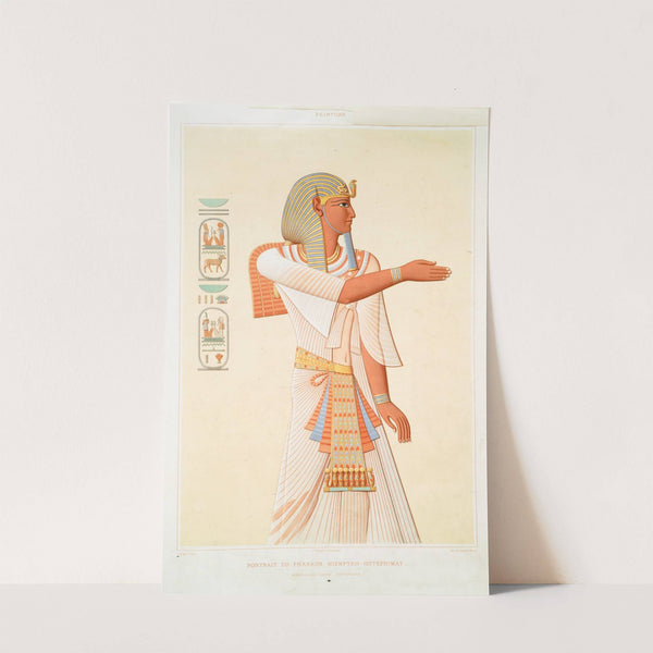 Peinture; portrait du pharaon Mienptah-Hotéphimat (nécropole de Thèbes - XIXe. dynastie) by Émile Prisse d'Avennes