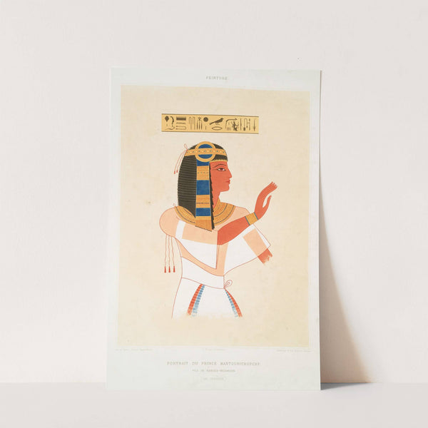 Peinture; portrait du prince Mantouhichopchf, fils de Ramsès-Meïamoun (XIXe. dynastie) by Émile Prisse d'Avennes