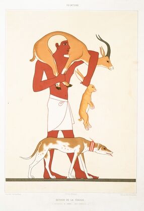 Peinture; retour de la chasse (nécropole de Thèbes — XVIIe. dynastie) — size preview