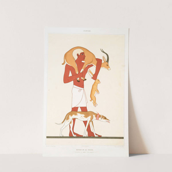 Peinture; retour de la chasse (nécropole de Thèbes - XVIIe. dynastie) by Émile Prisse d'Avennes