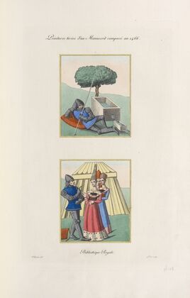Peintures tirées d’un manuscrit composé an 1466. Bibliothèque royale.