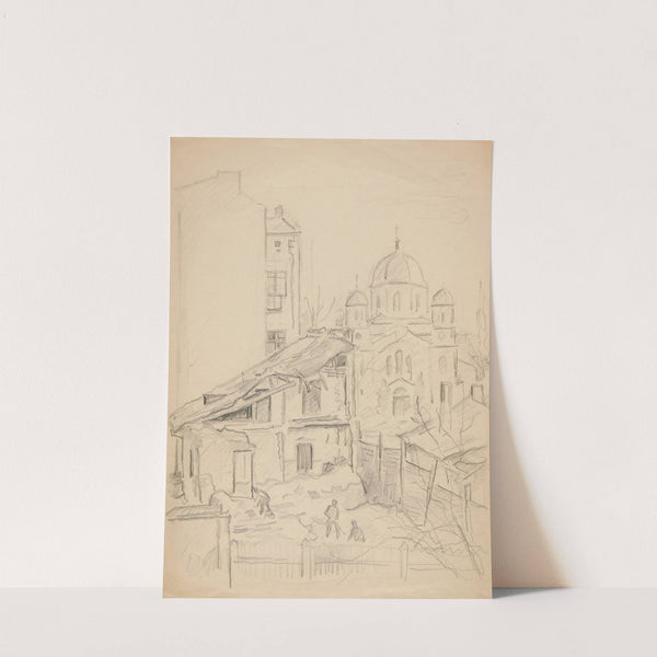 Pejzaż miejski z kościołem by Ivan Ivanec