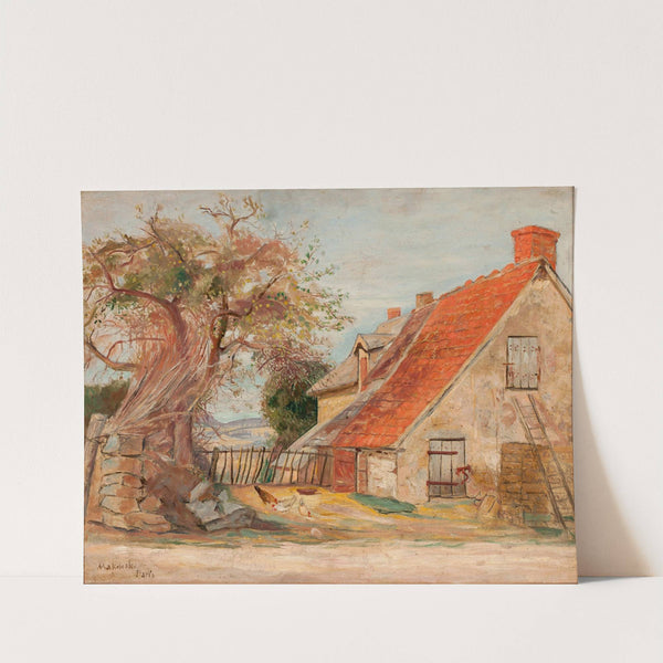 Pejzaż z domem i drobiem (1921) by Tadeusz Makowski