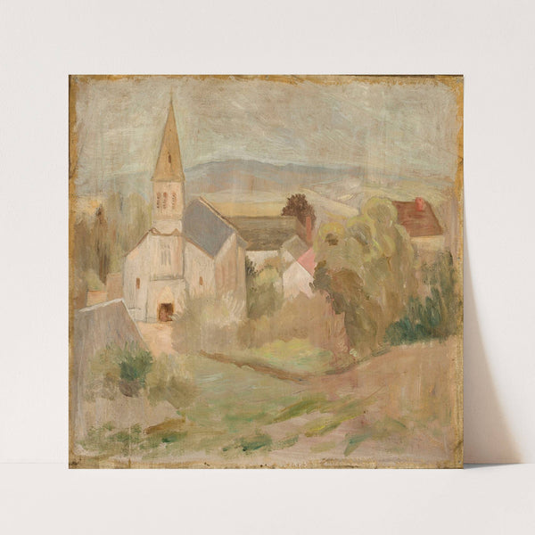 Pejzaż z kościółkiem (La Comelle) by Tadeusz Makowski