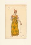 Pénélope – maquette de costume – Mélanthe, première fileuse (Lucy Vuillemin) (1923)