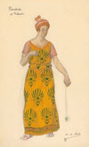 Pénélope – maquette de costume – Mélanthe, première fileuse (Lucy Vuillemin) (1923)