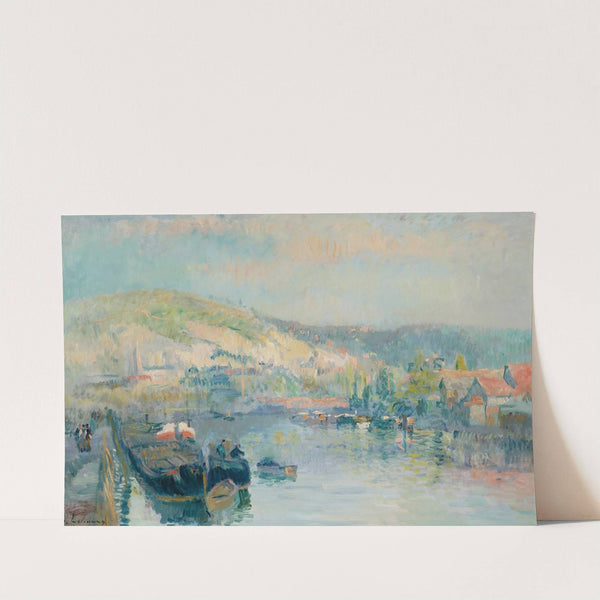 Péniche Et Bord De Seine Animé Près De Rouen by Albert Lebourg