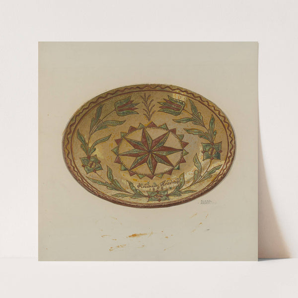 Pennsylvania German Pie Plate (1935-1942) by Elmer G. Anderson
