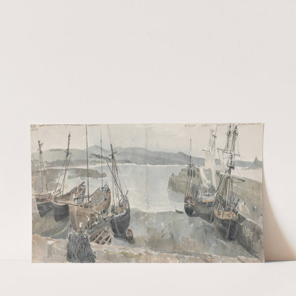 Penzance Pier from the Dolphin Inn Window, October 15, 1807 (1807) by John Samuel Hayward