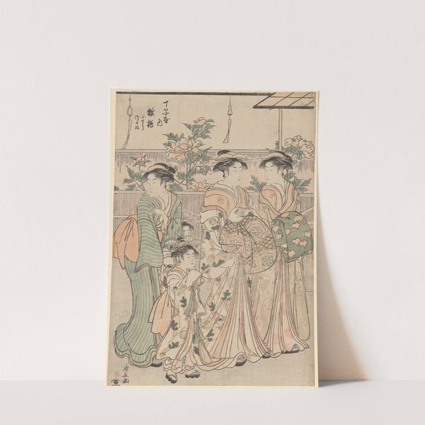 Peonies on Nakanochô Street in Yoshiwara Gay Quarters (Nakanochô no Botan) by Torii Kiyonaga