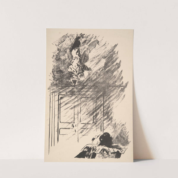 Perched upon a Bust of Pallas (1875) by Édouard Manet