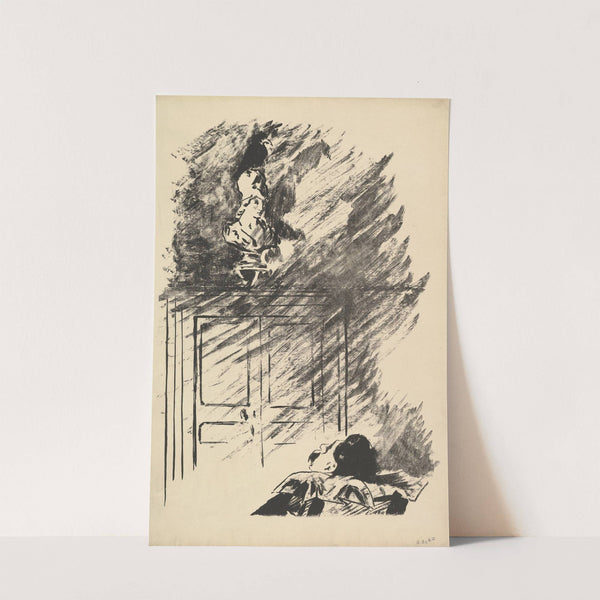 Perched upon a Bust of Pallas. Illustration to The Raven by Edgar Allan Poe (1875) by Édouard Manet